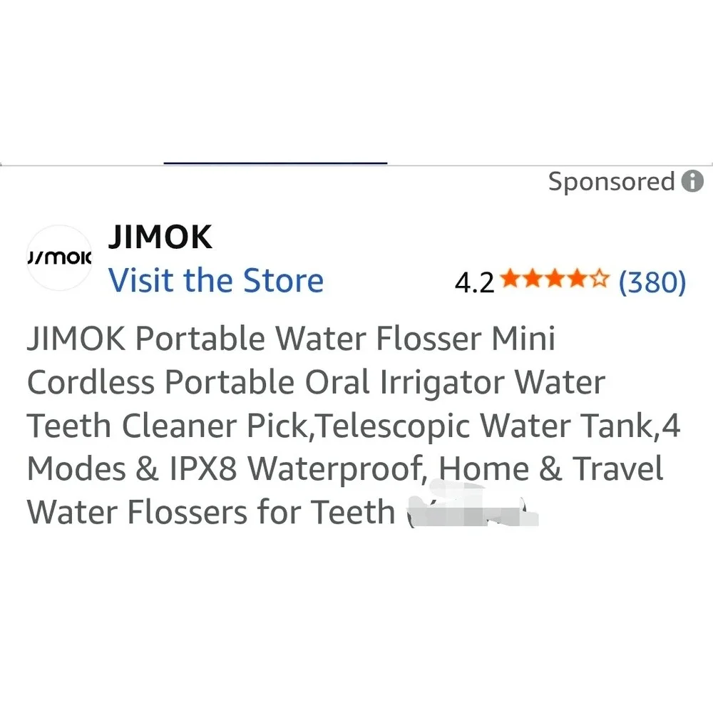 JIMOK Candy Portable‎ Water Flosser Oral Irrigator Teeth Cleaner - Blue